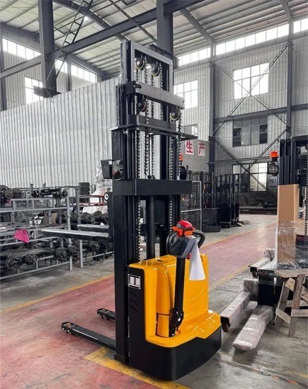 CE Certified Electric Pallet Stacker with Adjustable Cab and DC Motor for Efficient Warehouse Operations